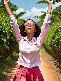 A 19 year old Ethiopian girl with huge tits and perky butt in Jamaica's Stush in the Bush